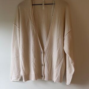 Babaton Cream Button-Front V-Neck Cardigan